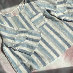 Urban Romantics Striped Ruffle Sleeve Blouse
